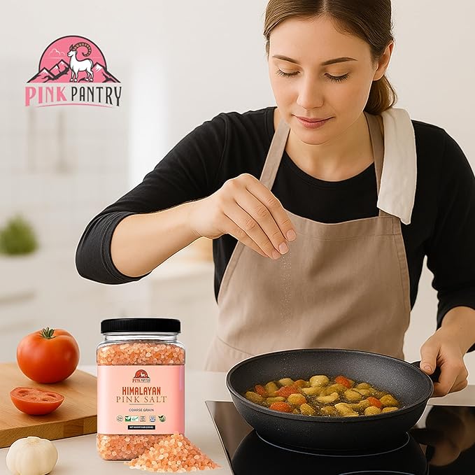Pink Pantry Himalayan Pink Salt, 100% Pure Himalayan Salt, Non-GMO, Kosher Certified, No Additives