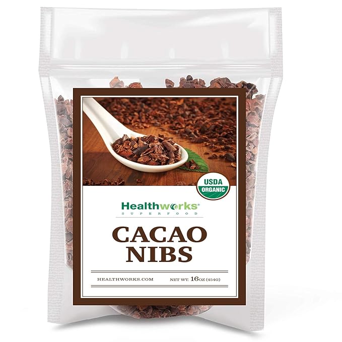 Healthworks Superfoods Cacao Nibs Organic - 16 Oz / 1 Lb - Criollo Bean - Raw Unsweetened Chocolate