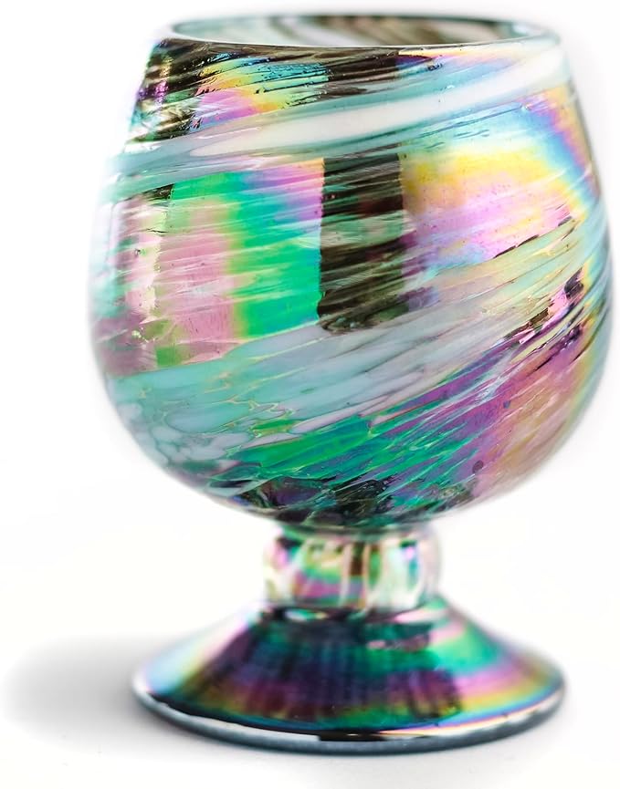 Authentic Mexican Tequila Hand Blown Shot Glasses - Set of 4-2 oz - Mini Glass Snifters - Heavy