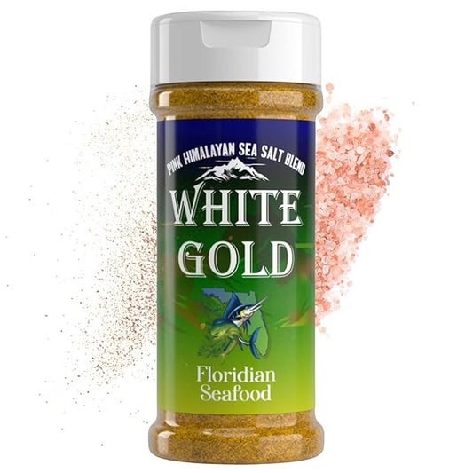 White Gold Floridian Seafood Seasoning - Fish seasoning with Pink Himalayan Sea Salt - Perfect
