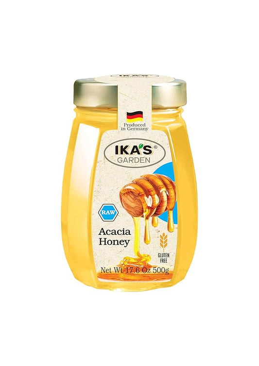 Ika’s Garden Raw Acacia Honey – 100% Pure, Unfiltered, Gluten-Free – Product of Germany, 17.6 oz
