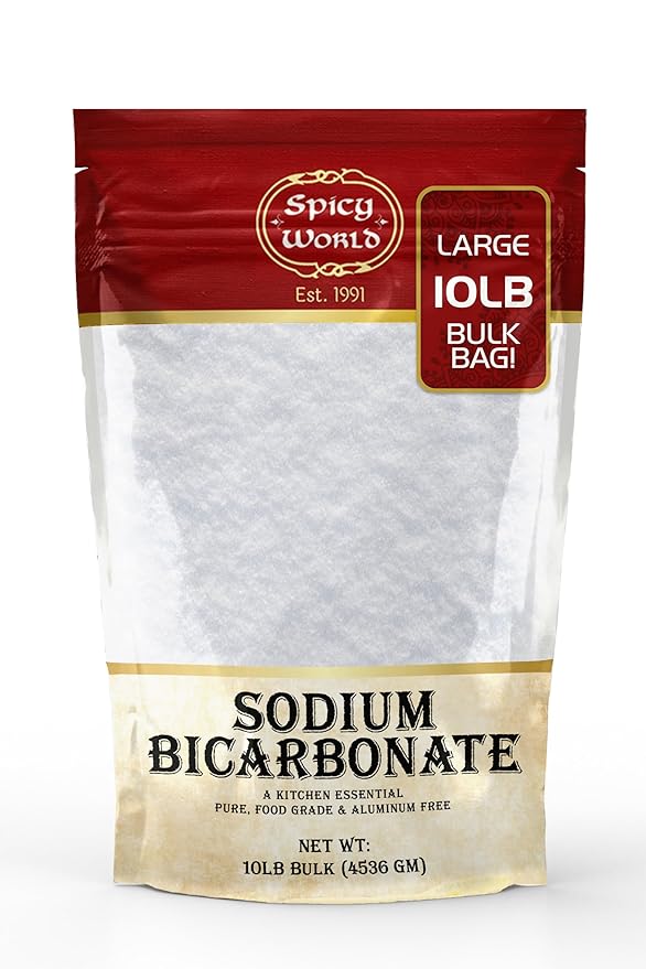 Spicy World Sodium Bicarbonate Powder - Aluminum Free, Food Grade Baking Soda Bulk for Cleaning