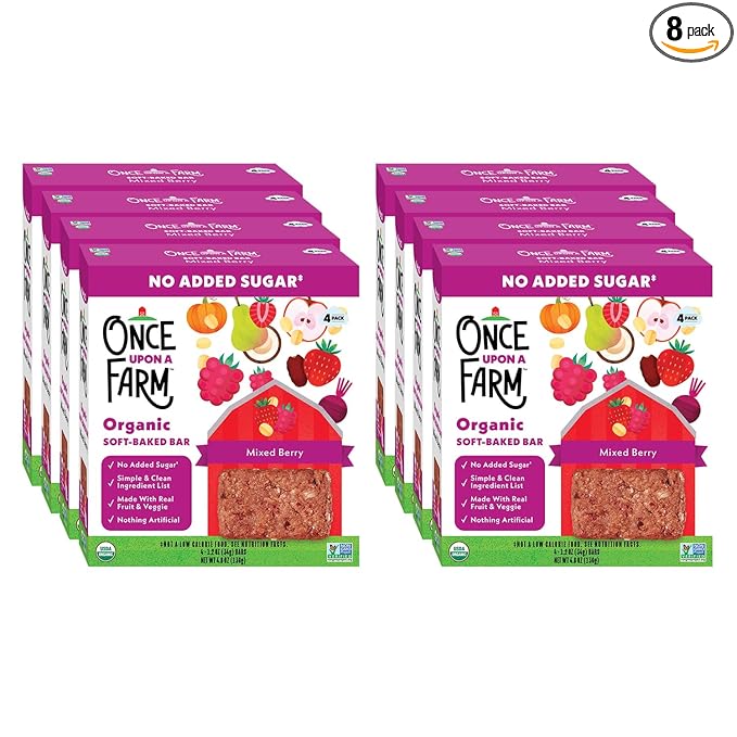 Once Upon a Farm | Organic Mixed Berry Soft Baked Bar | Strawberry, Raspberry, Beet & Oats | Made