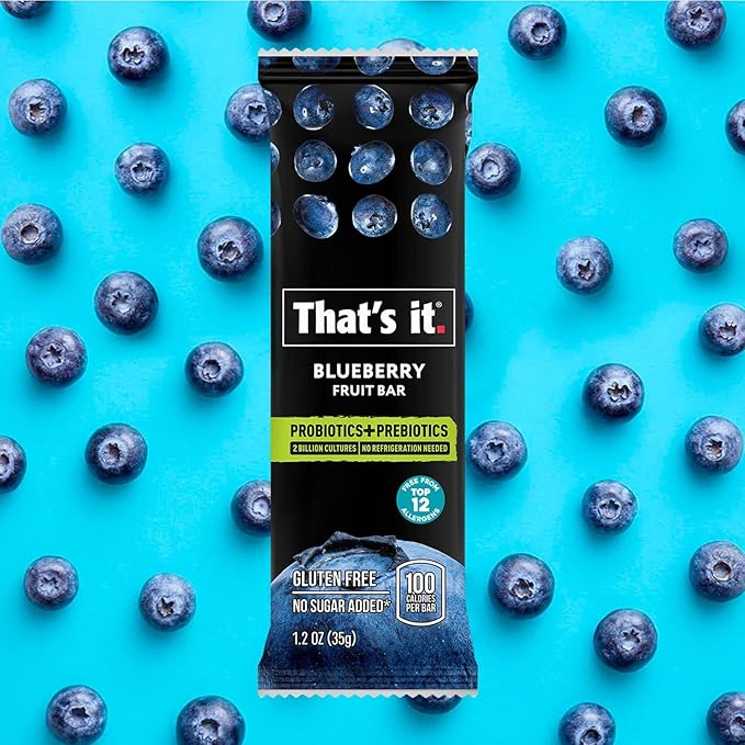 That's it. Blueberry Probiotic Fruit Bars, Helps Promote Healthy Gut & Digestion, No Refrigeration