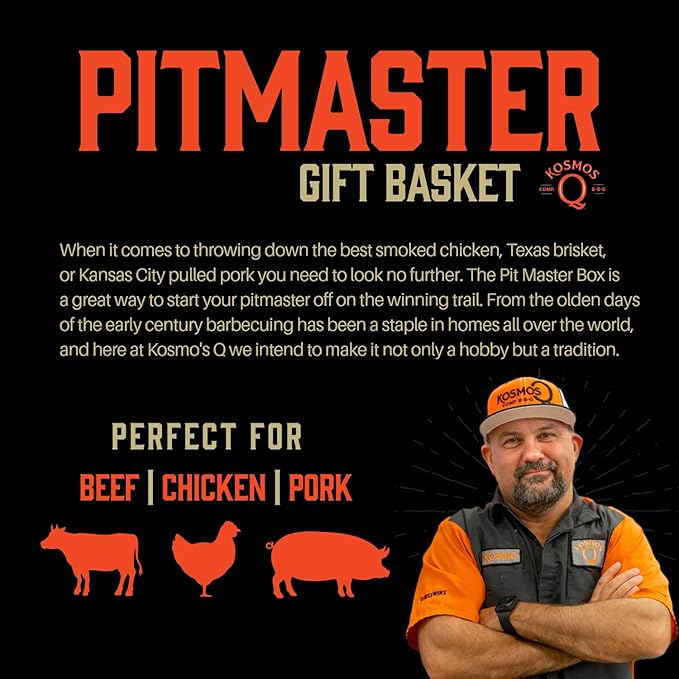 Kosmos Q Pitmaster BBQ Sauce & Spice Gift Set – 8-Piece Grill Seasoning Sampler with Barbecue