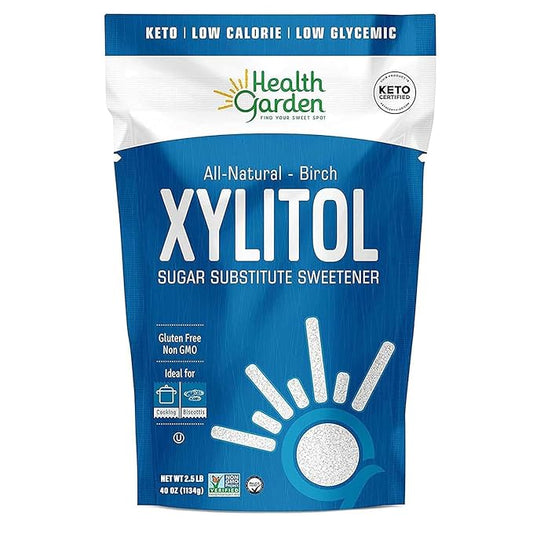 Health Garden Birch Xylitol Sweetener - 2.5 LB Resealable Bag - Pure Birch Xylitol - Non GMO