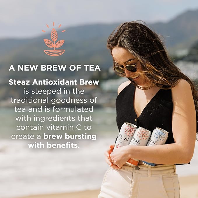 Steaz - Organic Green Tea - Zero Calorie Raspberry (12 Pack) - Antioxidant Brew - 65mg Natural
