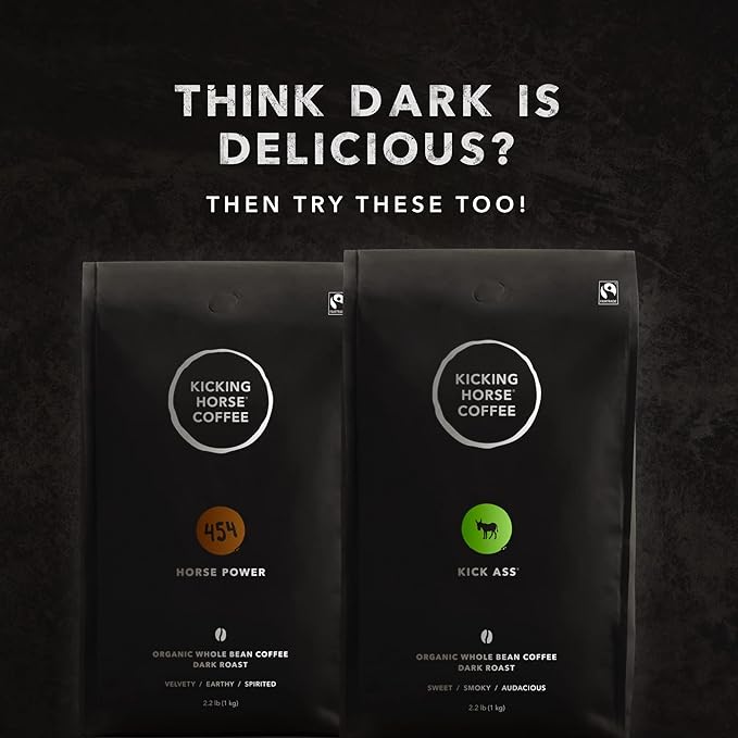 Kicking Horse Coffee Grizzly Claw, Dark Roast, Whole Bean, 1 Kg (Pack of 6) - Certified Organic