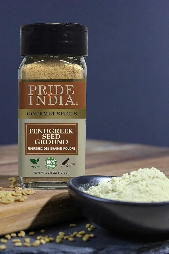 Pride of India – Fenugreek Seed Ground – Gourmet Indian Spice – Vegan, Gluten & GMO-Free – Ideal