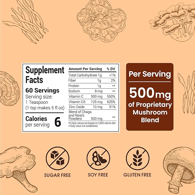 Immunity Mushroom Coffee (60 Servings) Mental Focus Plus Wellness Boost for Immune System Support