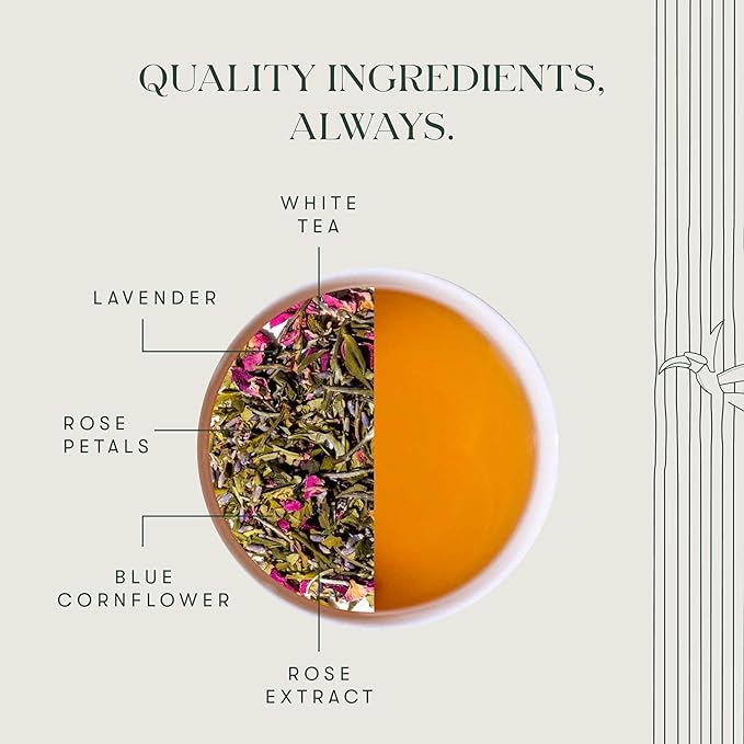 Luxmi Estates Lavender Valley Organic Lavender Tea (25 Tea Bags) Low Caffeine Tea Bags For Sleep
