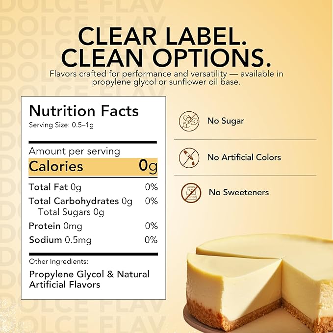 Dolce Flav Cheesecake Extract ??2 Ounce Water-Soluble Kosher, Sugar-Free, Concentrated Creamy