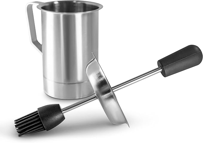 Bellemain Basting Pot & Brush Set - Silicone Basting Brush for Cooking, Smoking & BBQ Grill - Meat