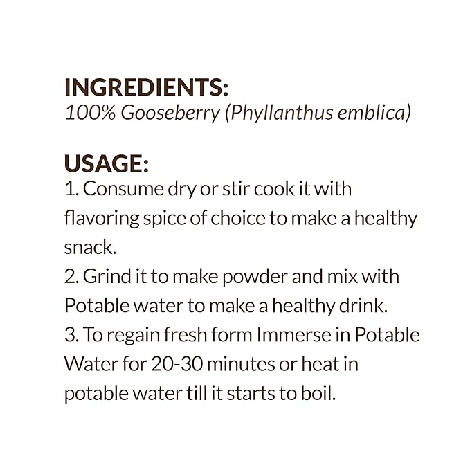 SHROOTS Dehydrated Gooseberry (Amla) Flakes Pure Vegetarian Gluten-Free No Added Sugar Easy Cooking