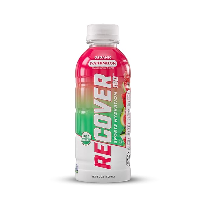 RECOVER 180 Organic Sports Hydration Drink, No Sugar Added, 20 Calorie Sports Beverage, Organic