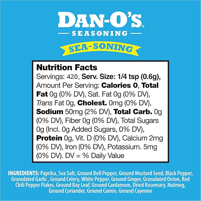 Dan-O's SEA-soning Seasoning, 8.9 oz Bottle, All-Purpose Seasoning for Fish, Shrimp, Seafood