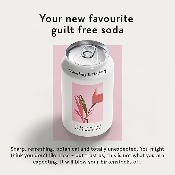 Something & Nothing Hibiscus & Rose Flavoured Sparkling Water | Lightly Carbonated, Full Flavoured