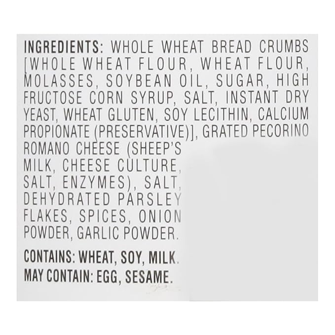 4C Premium Bread Crumbs, Whole Wheat Seasoned with Pecorino Romano Cheese 1 Pack, Flavorful Crispy