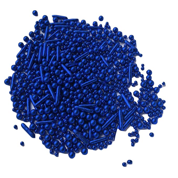 Sprinkles Blue Pearl Sugar Candy Mix Size Baking Cake Decorations Cupcake Toppers Celebrations