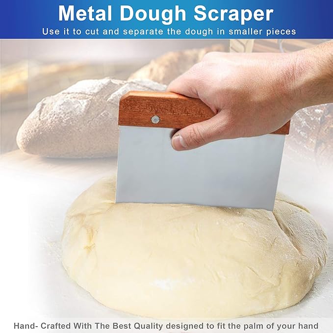 10inch Round Banneton Proofing Basket Set Bread Baking Kit, Dough Scraper, Bread Lame, Danish Dough