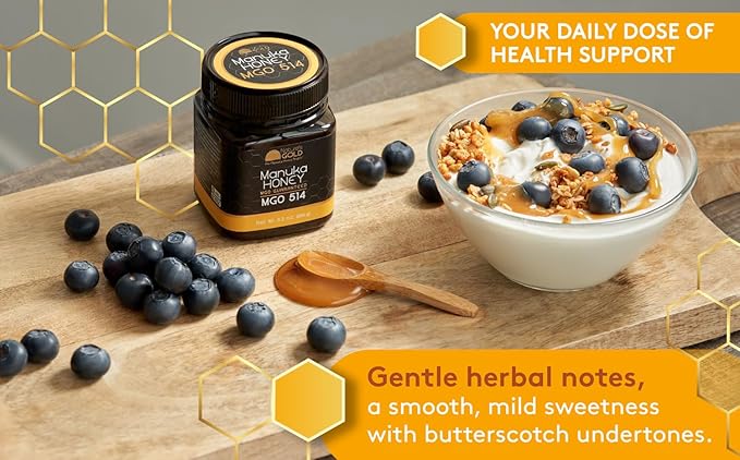 Nature’s Gold Raw Manuka Honey, Certified MGO 514+ | Authentic MGO, Australian Honey, Non-GMO, 100%