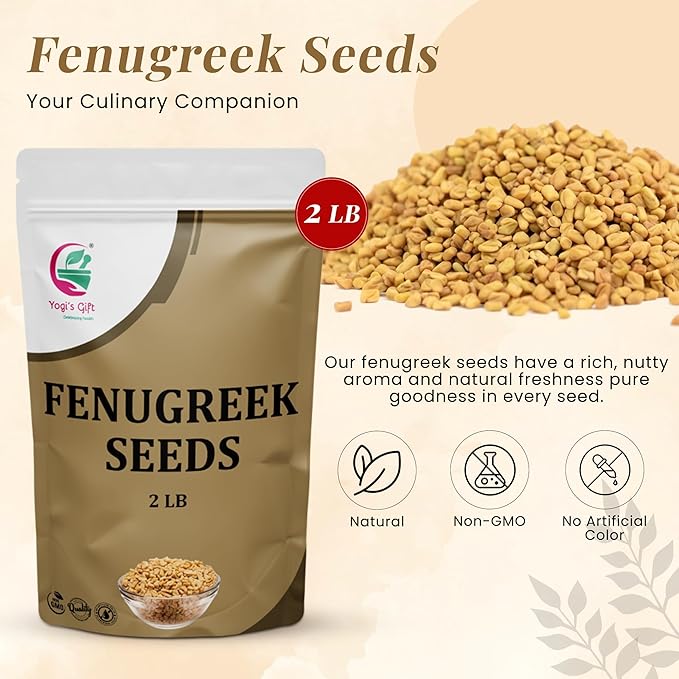Fenugreek Seeds 2 LB, 100% Pure & Natural, Perfect for Cooking, Herbal Uses and Overall Wellness, 2