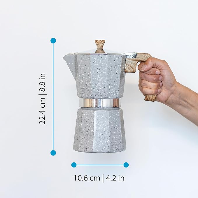 GROSCHE Milano Moka pot, Stovetop Espresso maker, Greca Coffee Maker, Stovetop coffee maker and