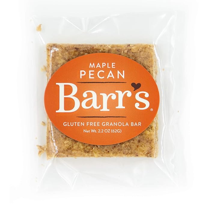 Mrs. Barr’s Natural Foods Granola Bars | Maple Pecan | Certified Organic Gluten Free Oats | Soft