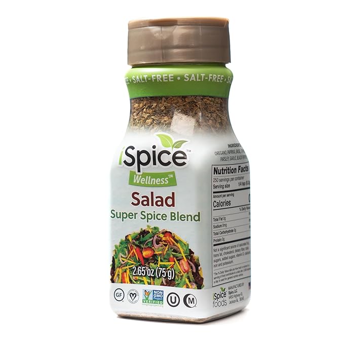 iSpice - Salt-Free | Sugar free | 100% Pure Wellness Salad Seasoning Fat Free Super Spice Blend |