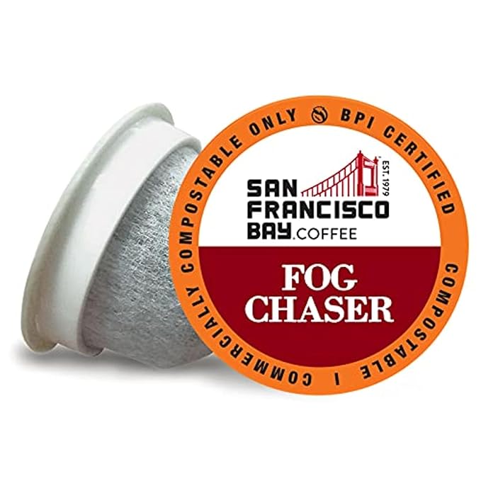 San Francisco Bay Compostable Coffee Pods - Fog Chaser (12 Ct) K Cup Compatible including Keurig