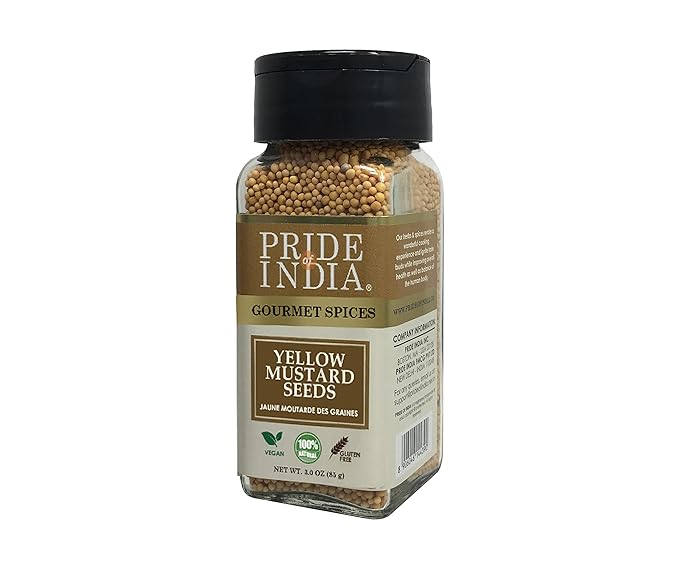 Pride of India – Yellow Mustard Seed Whole – Pungent & Aromatic – Gourmet Indian Spice – Add in