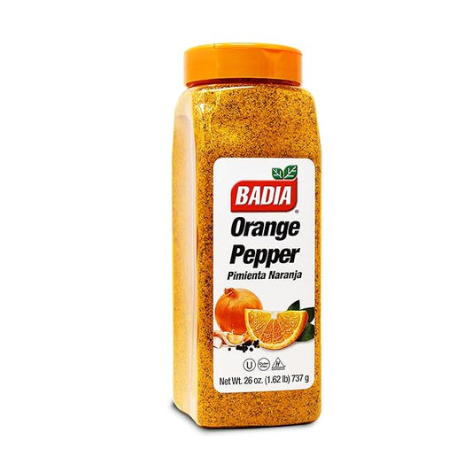 Badia Orange Pepper Seasoning, 26 oz - Pepper, Garlic & Onion, Zesty Citrus Blend for Chicken