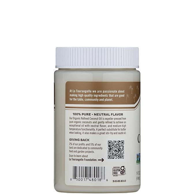 La Tourangelle, Organic Coconut Oil, Refined, For Cooking, Baking, Hair, and Skin Care, Expeller