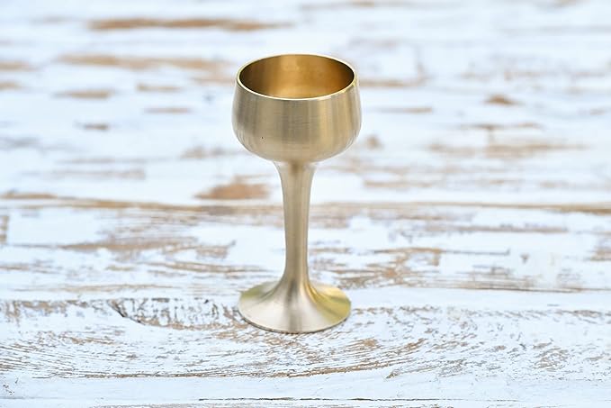 DeKulture Handmade Bronze Kansa Ayurveda Glasses Sake Cup Tumbler for Barware, 1.5 x 4.0 (DH)