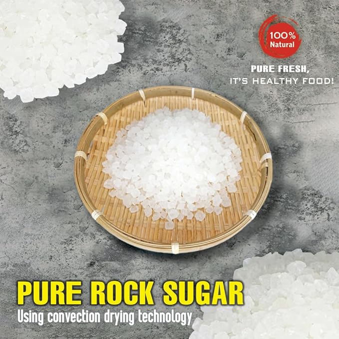 PURE ROCK SUGAR 10.58 Oz (300g) VIETFARMFOOD: Natural pure, convection dried seasoning made from