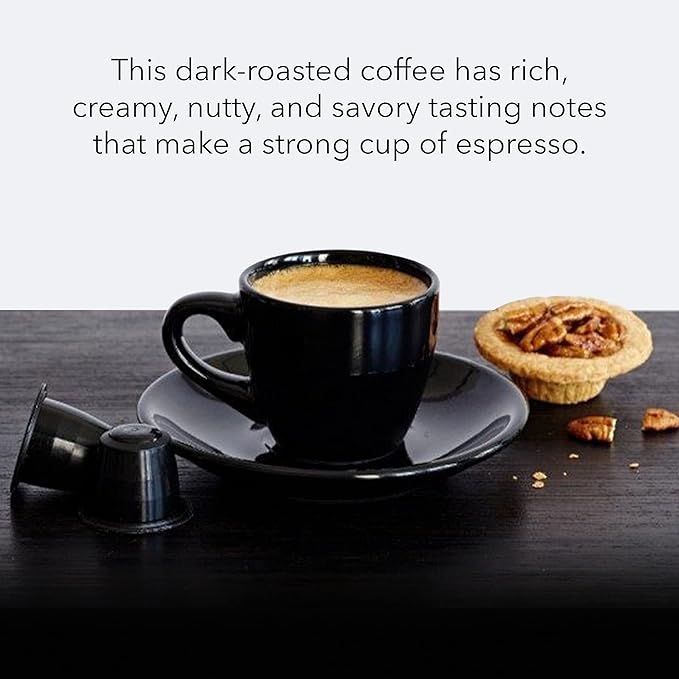 HiLine Espresso Coffee Pods, Dark Roast Coffee, 20 Count (Pack of 1), Single Cup Espresso Capsules
