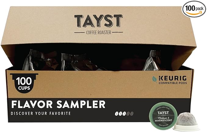 Tayst Coffee Pods, Vanilla Cream and Happy Hazelnut Medium Roast, K Cups Compatible with Keurig