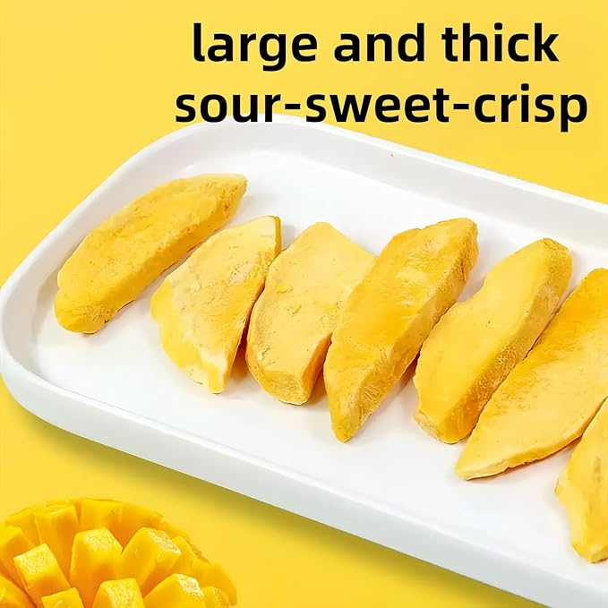 Freeze Dried Mango Chunks, Dried Mango, crispy fruit mango，mango dried fruit，Unsweetened, Crispy