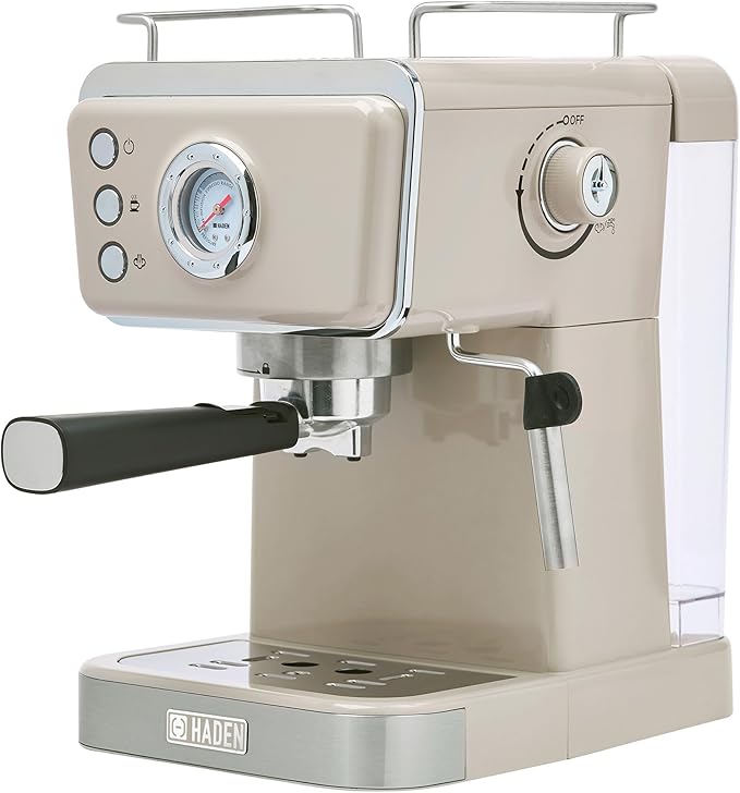 HADEN Barista Brew Espresso Coffee Machine, Stainless Steel Espresso Maker with Milk Frother and