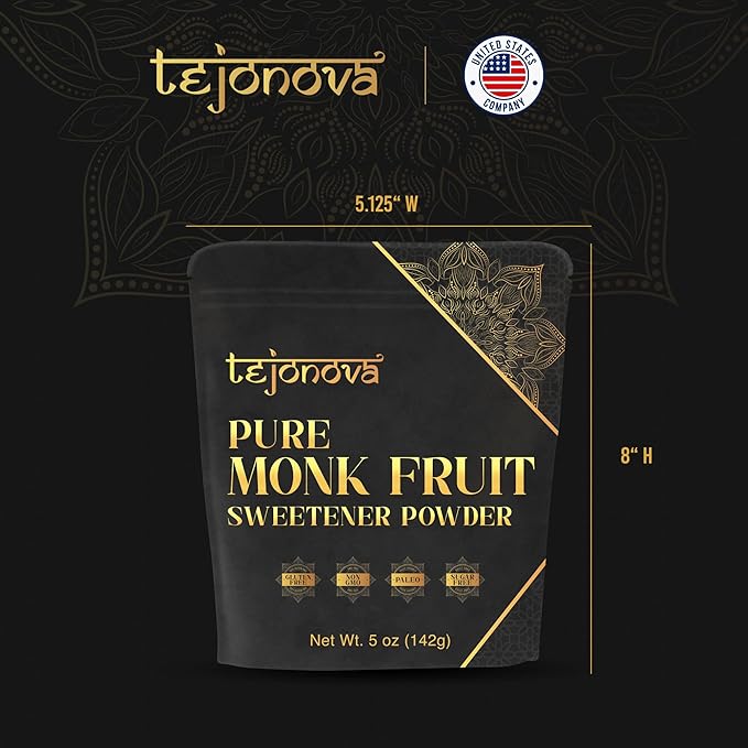 tejonova Monk Fruit Sweetener, 5 oz, Monk Fruit Extract Powder, Monkfruit Sweetener Pure Flavor