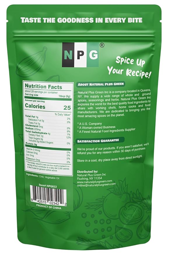 NPG Authentic Sichuan Chili Flakes 8 Ounces, Medium Hot, Szechuan Crushed Red Pepper Flakes Bulk