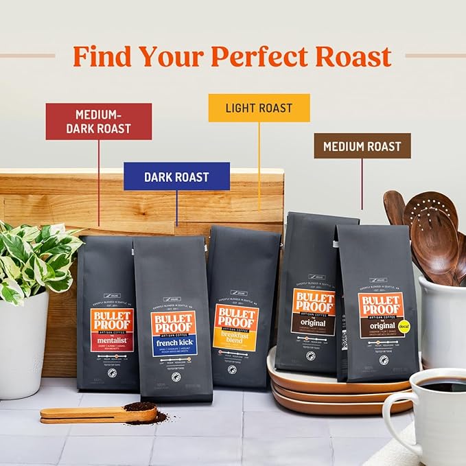 Bulletproof Original Medium Roast Single-Serve Pods, 72 Count, 100% Arabica Beans, Clean Coffee