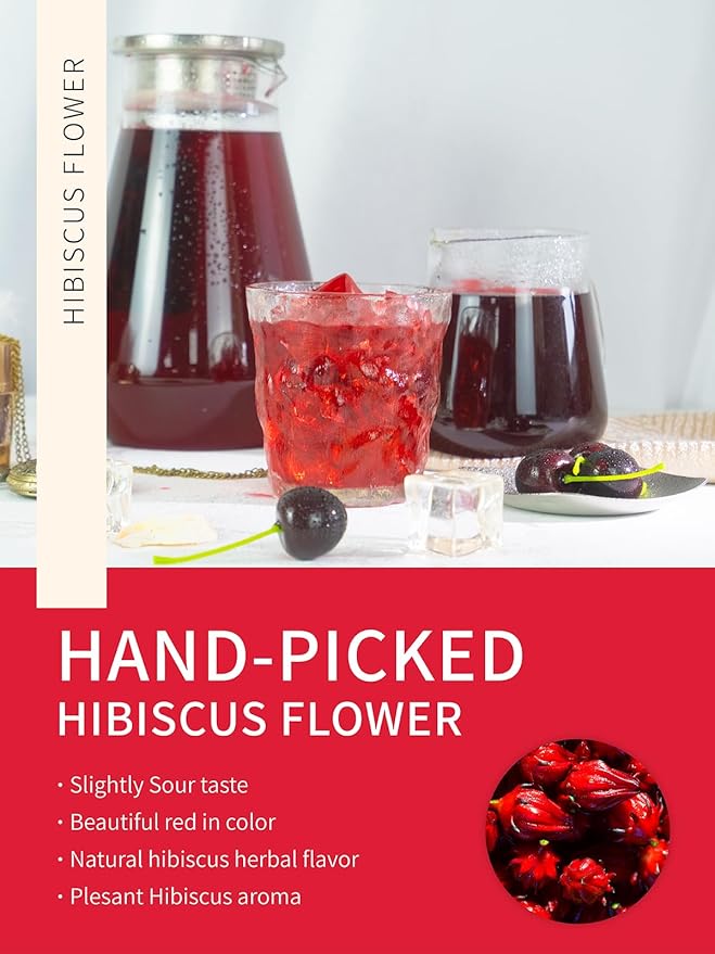 TeeLux Hibiscus Iced Tea, Family Sized Hibiscus Tea Bags, Natural Hibiscus Flowers Herbal Tea