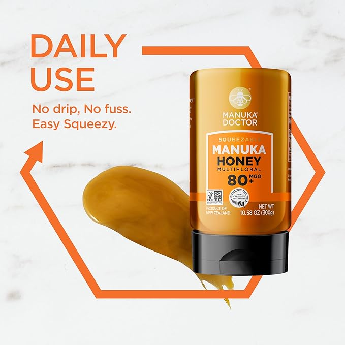 MANUKA DOCTOR - MGO 80+ SQUEEZY Manuka Honey Multifloral, 100% Pure New Zealand Honey. Certified.