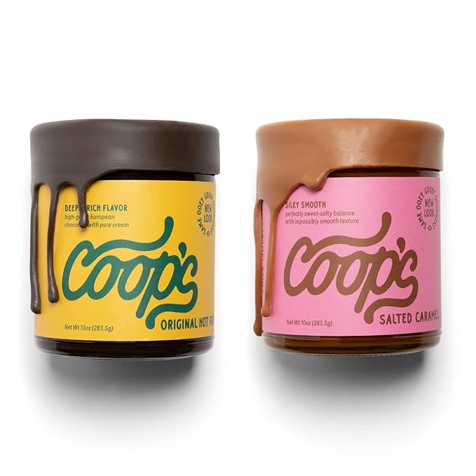 Coop's Original Hot Fudge & Salted Caramel Sauce (2- Pack): Gourmet, All Natural, Handcrafted