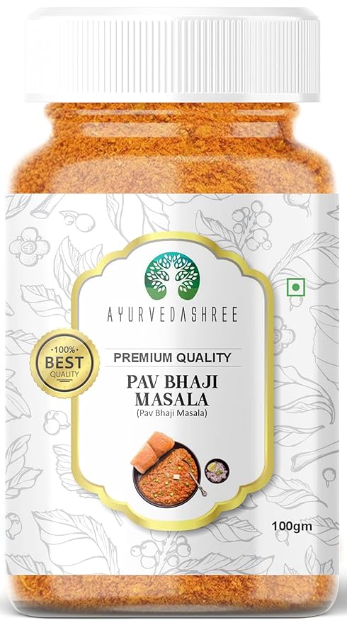 AYURVEDASHREE Pav Bhaji Masala 100gm PET Jar- Premium Quality | All Natural | Healthy | Non GMO |