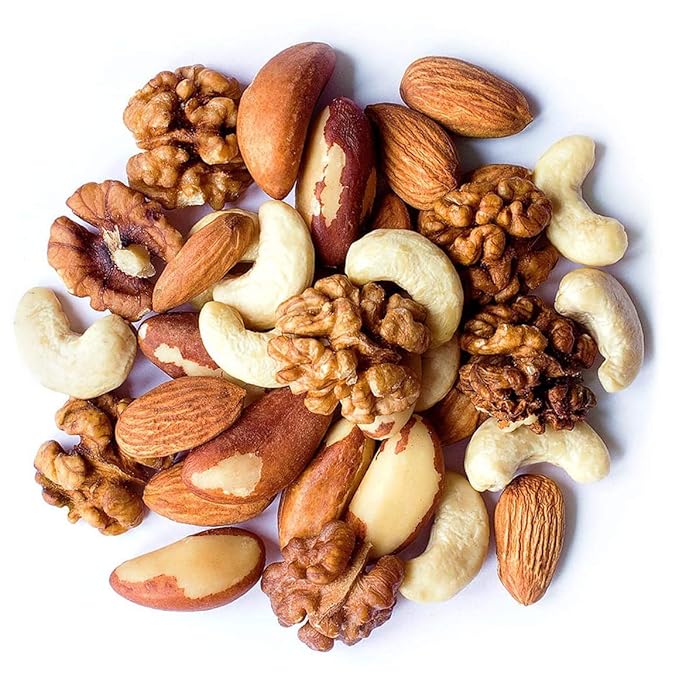 Food to Live - Mixed Raw Nuts, 8 Ounces Cashews, Brazil Nuts, Walnuts, Almonds, Unsalted, Raw