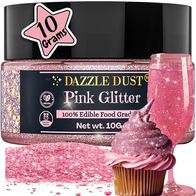 Edible Glitter Sprinkles for Cake Decorating, Drinks, Cookie, Icing, Dessert Decorations, Sparkly