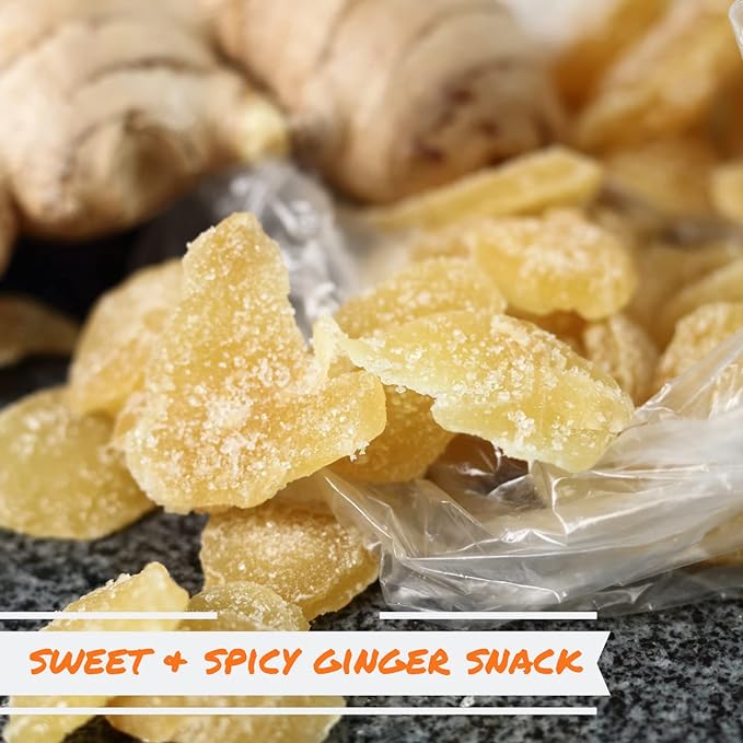 Crystallized Ginger Slices by It's Delish, 2 Lbs Bulk | Candied Dried Ginger Fruit Chews Natural
