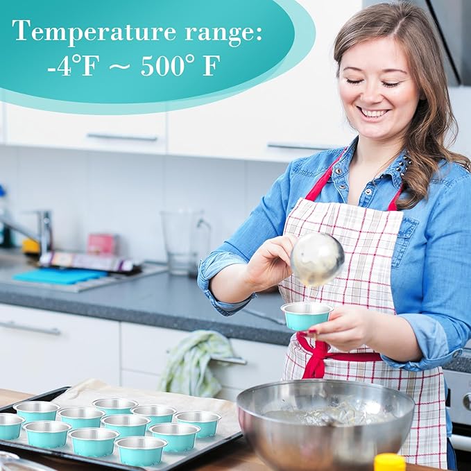 Eaasty 150 Pcs Baking Cups with Lids, 1.6 oz Muffin Cupcake Liners Aluminum Foil Mini Cake Pans